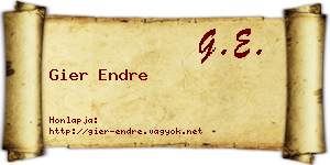 Gier Endre névjegykártya